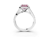 White gold Fancy Pink Asscher Cut Diamond Split Shank Halo Ring with Four-Prong Setting_54