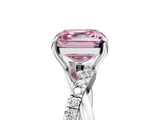 White gold Fancy Pink Asscher  Cut Diamond Twisted Band with Pavé Setting and Four-Prong Setting_34