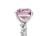 White gold Fancy Pink Asscher  Cut Diamond Vine Band with Four-Prong Setting_5