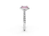 White gold Fancy Pink Asscher  Cut Halo Diamond Engagement Ring with Pave Band and Four-Prong Setting_18