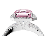 White gold Fancy Pink Asscher  Cut Halo Diamond Engagement Ring with Split Shank and Four-Prong Setting_54