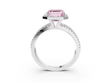White gold Fancy Pink Asscher  Cut Halo Diamond Engagement Ring with Split Shank and Four-Prong Setting_54