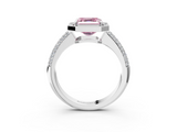 White gold Fancy Pink Asscher  Cut Halo Diamond Pave Band with Four-Prong Setting_20