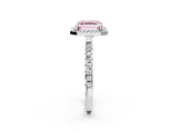 White gold Fancy Pink Asscher Cut Halo Diamond Pave Band with Prong Setting_2