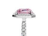 White gold Fancy Pink Asscher Cut Halo Diamond Pave Band with Prong Setting_5