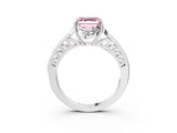 White gold Fancy Pink Asscher  Cut Halo Diamond Ring with Channel Set Band and Four-Prong Setting_49