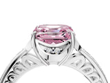 White gold Fancy Pink Asscher  Cut Halo Diamond Ring with Channel Set Band and Four-Prong Setting_51