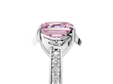 White gold Fancy Pink Asscher  Cut Halo Diamond Ring with Channel Set Band and Four-Prong Setting_51