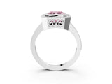 White gold Fancy Pink Asscher  Cut Halo Diamond Ring with Pavé Band and Milgrain Prong Setting_53