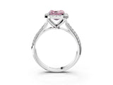 White gold Fancy Pink Asscher Cut Halo Diamond Ring with Pavé Band_27