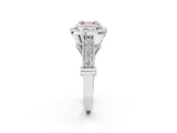 White gold Fancy Pink Asscher Cut Halo Diamond Split Shank Pave Ring_2