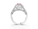 White gold Fancy Pink Asscher Cut Halo Diamond Split Shank Pave Ring_3