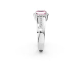 White gold Fancy Pink Asscher  Cut Halo Pave Band Four-Prong Ring_32