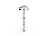 White gold Fancy Pink Asscher  Cut Halo Pave Split Shank Prong Setting Ring_74