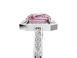 White gold Fancy Pink Asscher  Cut Halo Pave Split Shank Prong Setting Ring_77