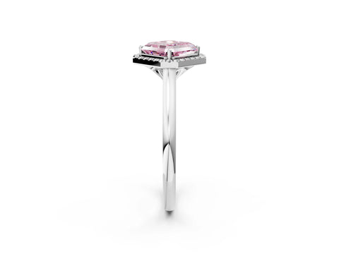White gold Fancy Pink Asscher Cut Halo Round Diamond Solitaire Engagement Ring with Pave Band and Four-Prong Setting_26