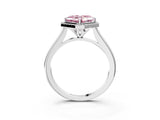 White gold Fancy Pink Asscher Cut Halo Round Diamond Solitaire Engagement Ring with Pave Band and Four-Prong Setting_27