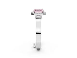 White gold Fancy Pink Asscher Cut Halo Round Diamond Twist Band with Four-Prong Setting_32