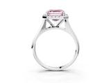 White gold Fancy Pink Asscher  Cut Halo Solitaire Engagement Ring with Square Band and Four-Prong Setting_129
