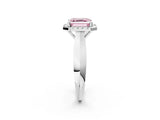 White gold Fancy Pink Asscher  Cut Halo Solitaire Engagement Ring with Square Band and Four-Prong Setting_14