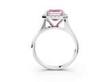 White gold Fancy Pink Asscher  Cut Halo Solitaire Engagement Ring with Square Band and Four-Prong Setting_15
