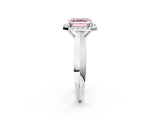 White gold Fancy Pink Asscher  Cut Halo Solitaire Engagement Ring with Square Band and Four-Prong Setting_79