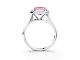 White gold Fancy Pink Asscher  Cut Halo Solitaire Engagement Ring with Square Band and Four-Prong Setting_80