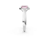 White gold Fancy Pink Asscher  Cut Halo Solitaire Engagement Ring with Square Band and Four-Prong Setting_86