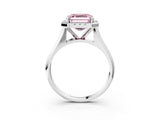 White gold Fancy Pink Asscher  Cut Halo Solitaire Engagement Ring with Square Band and Four-Prong Setting_87