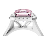 White gold Fancy Pink Asscher  Cut Halo Solitaire Engagement Ring with Square Band and Four-Prong Setting_88