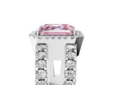 White gold Fancy Pink Asscher  Cut Halo Split Shank Diamond Ring with Four-Prong Setting_5