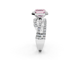 White gold Fancy Pink Asscher  Cut Halo Split Shank Prong Setting Ring_19