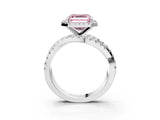 White gold Fancy Pink Asscher  Cut Halo Split Shank Prong Setting Ring_39