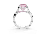 White gold Fancy Pink Asscher Cut Halo Twist Band with Four-Prong Setting_75
