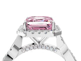 White gold Fancy Pink Asscher Cut Halo Twist Band with Four-Prong Setting_76