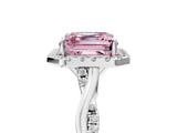White gold Fancy Pink Asscher Cut Halo Twist Band with Four-Prong Setting_77