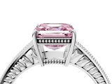 White gold Fancy Pink Asscher  Cut Milgrain Channel Set Engagement Ring with Solitaire Prong Setting_21