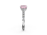 White gold Fancy Pink Asscher  Cut Pavé Band Solitaire Ring with Four-Prong Setting_19