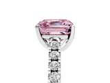 White gold Fancy Pink Asscher  Cut Pavé Band Solitaire Ring with Four-Prong Setting_22