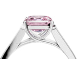 White gold Fancy Pink Asscher Cut Solitaire Cathedral Diamond Engagement Ring with Channel-Set Band and Four-Prong Setting_19