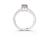 White gold Fancy Pink Asscher Cut Solitaire Diamond Engagement Ring with Pavé Band and Six-Prong Setting_33