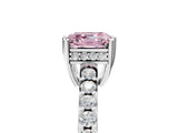 White gold Fancy Pink Asscher Cut Solitaire Diamond Engagement Ring with Pavé Band and Six-Prong Setting_35