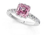 White gold Fancy Pink Asscher Cut Solitaire Diamond Engagement Ring with Pavé Band and Six-Prong Setting_37