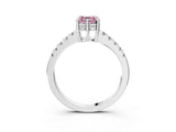 White gold Fancy Pink Asscher Cut Solitaire Diamond Engagement Ring with Pavé Band and Six-Prong Setting_39