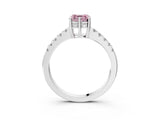 White gold Fancy Pink Asscher Cut Solitaire Diamond Engagement Ring with Pavé Band and Six-Prong Setting_63