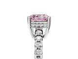 White gold Fancy Pink Asscher Cut Solitaire Diamond Engagement Ring with Pavé Band and Six-Prong Setting_65