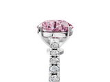 White gold Fancy Pink Asscher  Cut Solitaire Diamond Engagement Ring with Pave Band and Four-Prong Setting_5