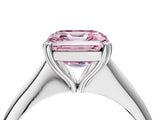 White gold Fancy Pink Asscher Cut Solitaire Diamond Ring with Six-Prong Setting and Classic Band_238