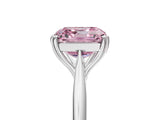 White gold Fancy Pink Asscher Cut Solitaire Diamond Ring with Six-Prong Setting and Classic Band_239