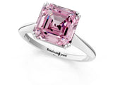 White gold Fancy Pink Asscher Cut Solitaire Diamond Ring with Six-Prong Setting and Classic Band_25